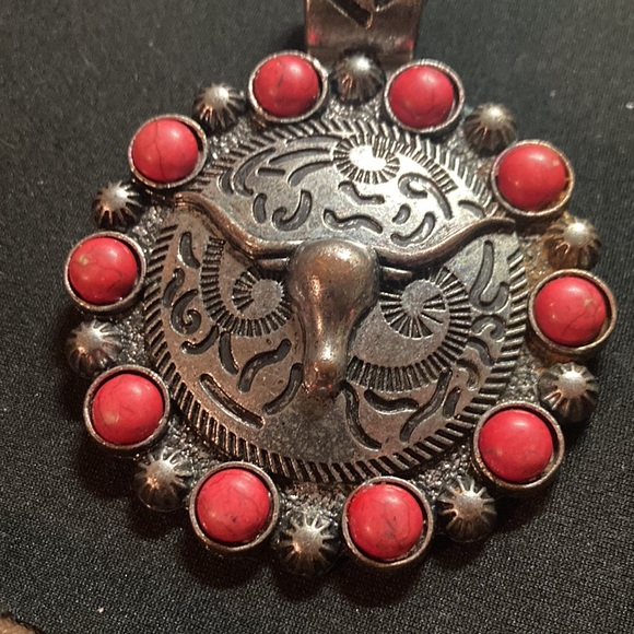 Very Large Coral Cluster Pendant old and Vintage  longhorn custom made pendant - Picture 6 of 8